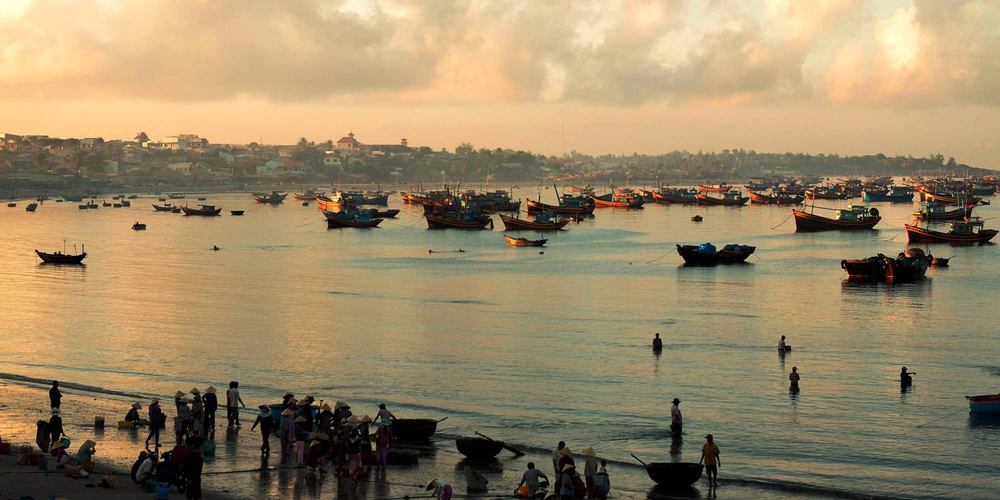 Traditional fishing village in Mui Ne, Vietnam