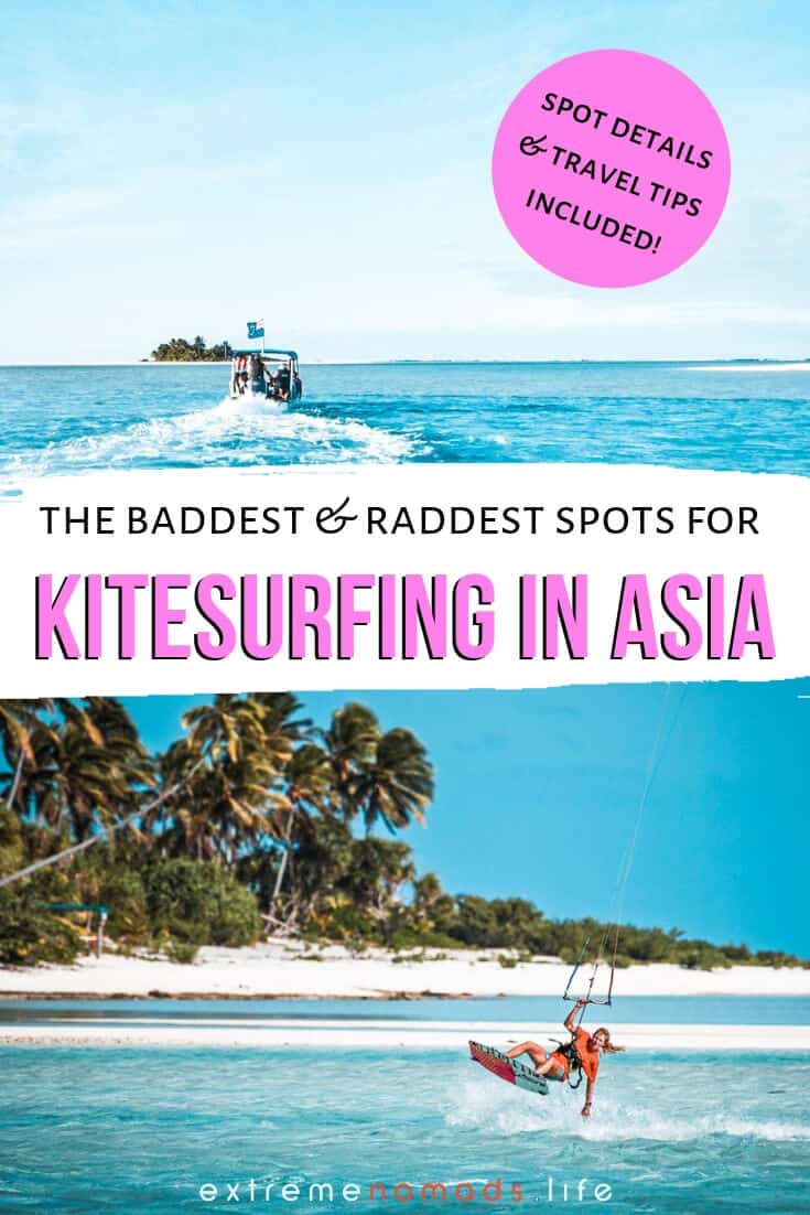 Kitesurfing in Asia is a must-do for any adventure traveler looking to experience the best of the region's adrenaline sports. Try kiteboarding at world renowned beaches in Vietnam or off-the-beaten path hideaways in Thailand. From spot details to seasons and conditions, this guide is sure to add a few items to your kitesurfing destinations bucket list! #asia #kitesurfing #kiteboarding #travel