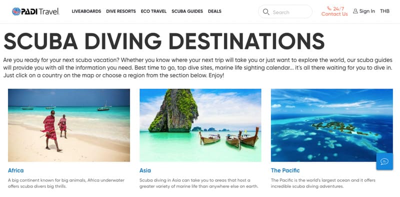 Padi Travel Home Page