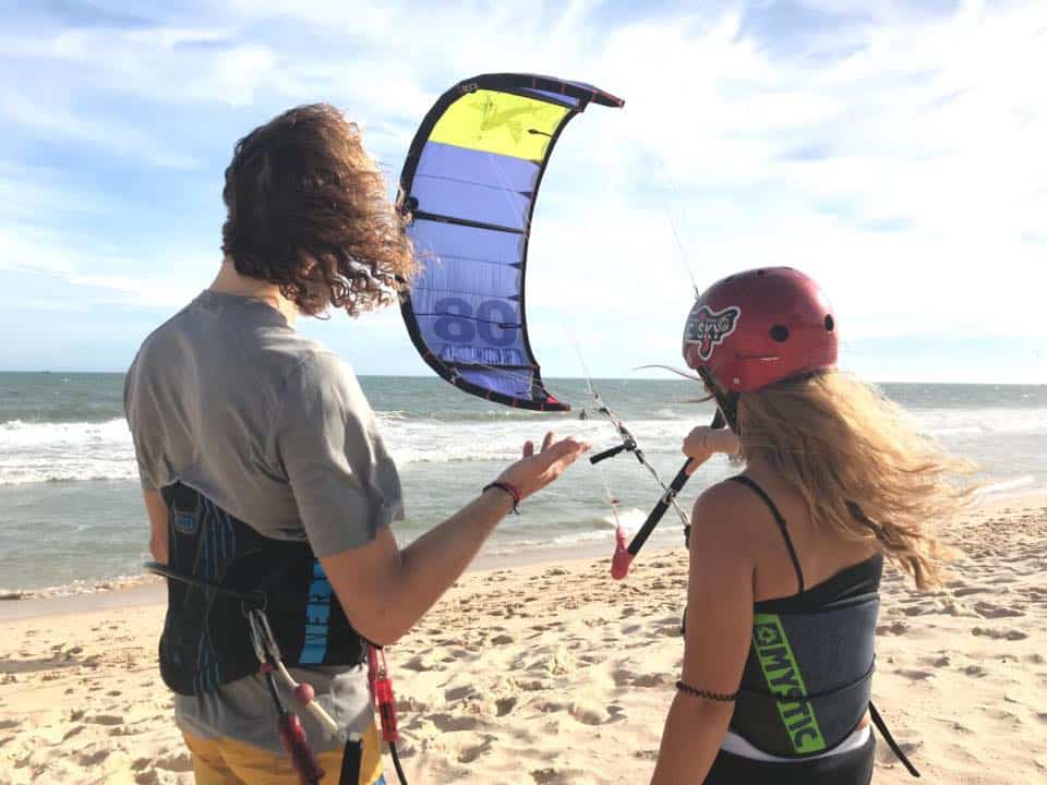 Kitesurf studenten in Mui Ne