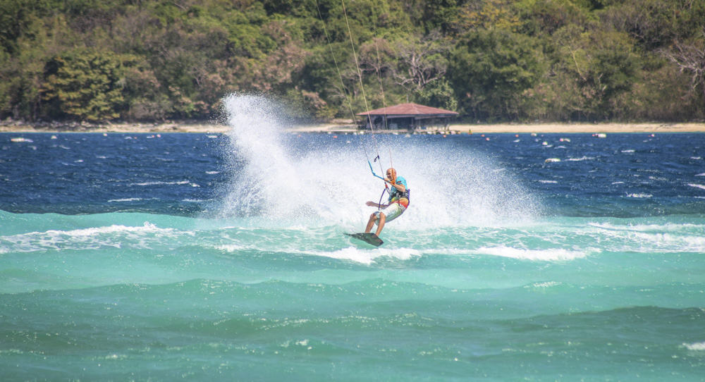 Daniel Meissner kiteboarding in Sibaltan, El Nido, Palawan, Philippines