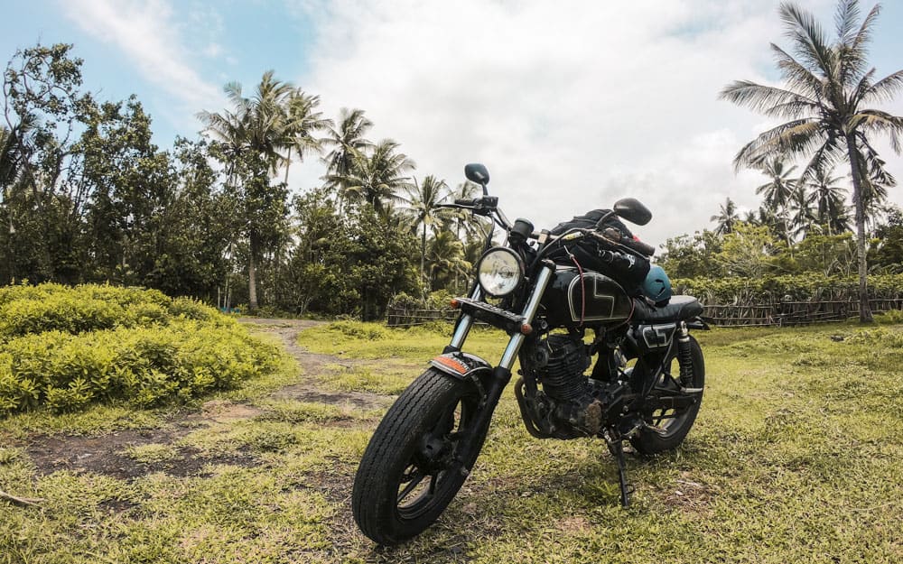 Motorfiets gebruikt op onze Bali road trip