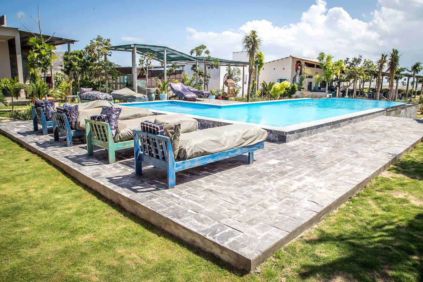 sun loungers and pool at Sorrento Beach Club ~ resort Phan Rang, Vietnam