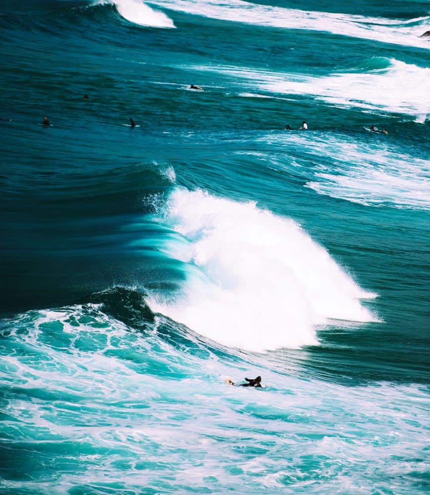 surfing photography from sydney, australia; marine blue waters from above