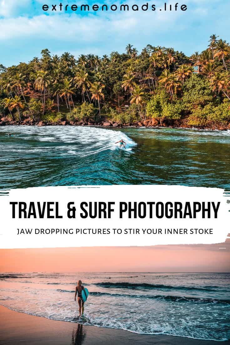 Surfing photography to inspire your wanderlust ~ feast your eyes on these beautiful surfing pictures captured by talented surf photographers around the world. From surfing under the Golden Gate Bridge to baby blue barrels in the Maldives, the surfing photography in this collection is bound to inspire your next adventure! #surf #surfing #surfingphotography #surfingpictures