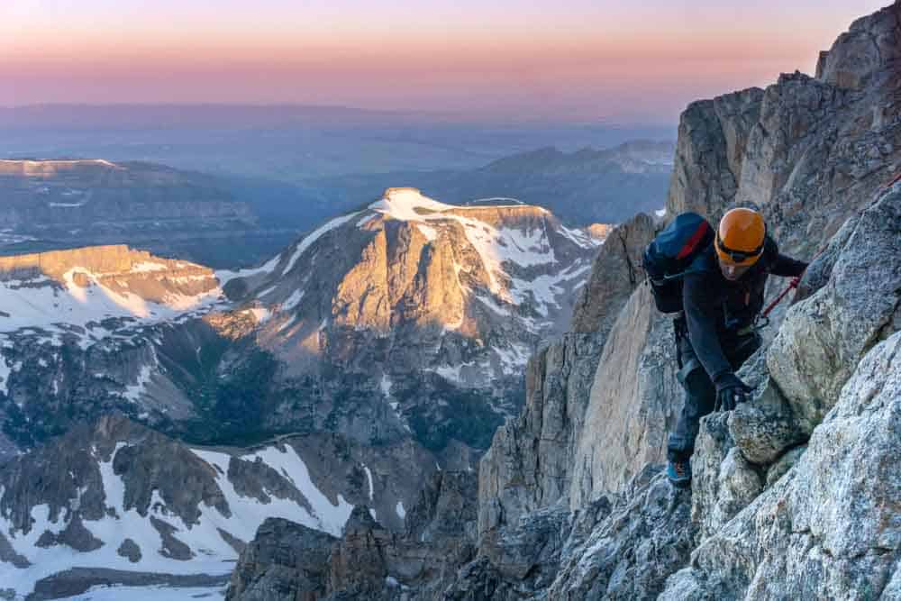 Climbing the Grand Teton at sunrise