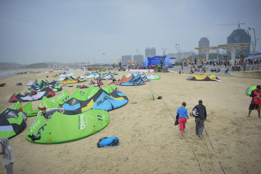 Plage de kitesurf de Pingtan, Chine