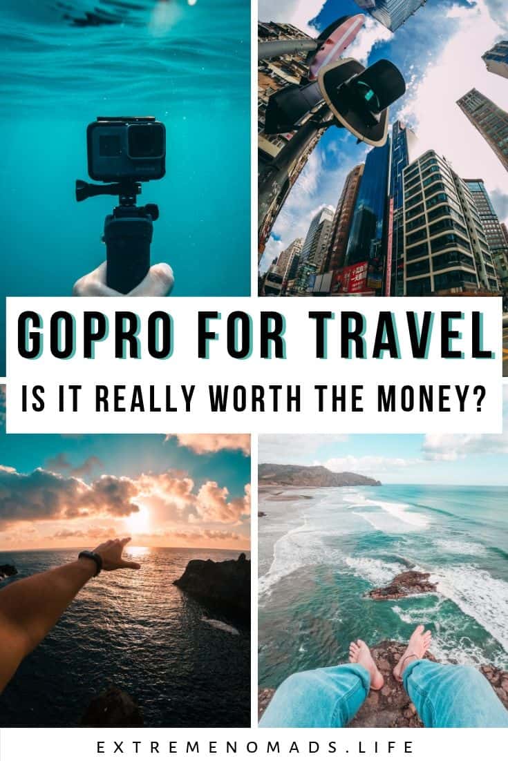 pinterest image with 4 pictures of gopro and gopro captures with a caption that reads
