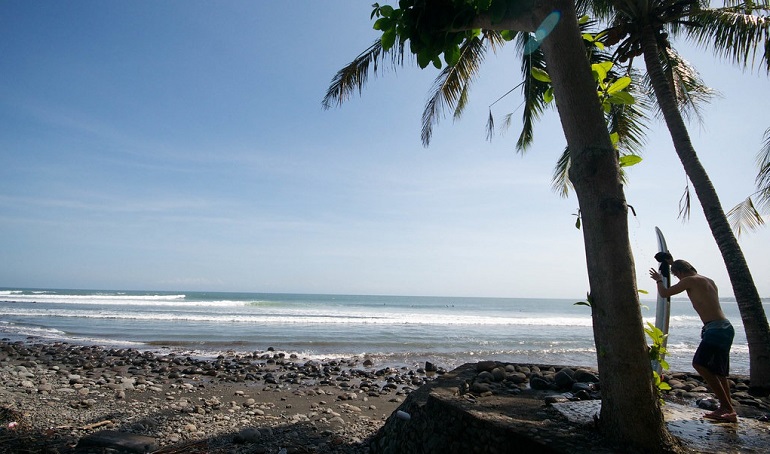 Dwalend tussen de palmbomen in Medewi, Bali