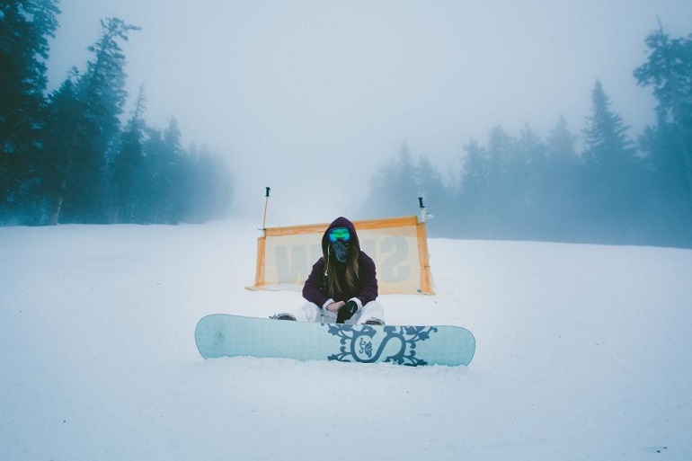 waar moet een snowboard komen