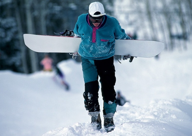 wie man Snowboard fährt