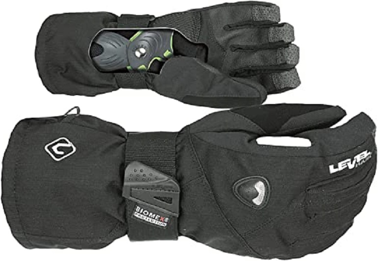 Level Fly snowboard gloves with wirst protection (black)