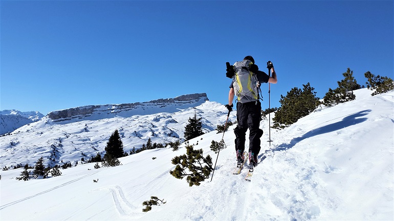 back country snowboarden