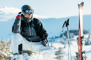 Casque d'écoute pour le ski