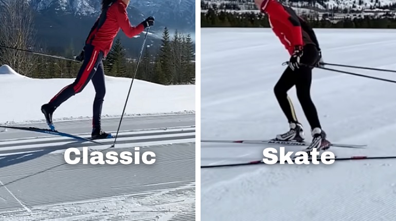 difference between skate ski and classic