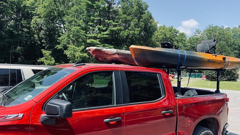 truck bed to secure kayak