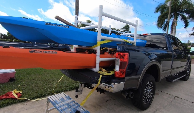 transport kayak in truck